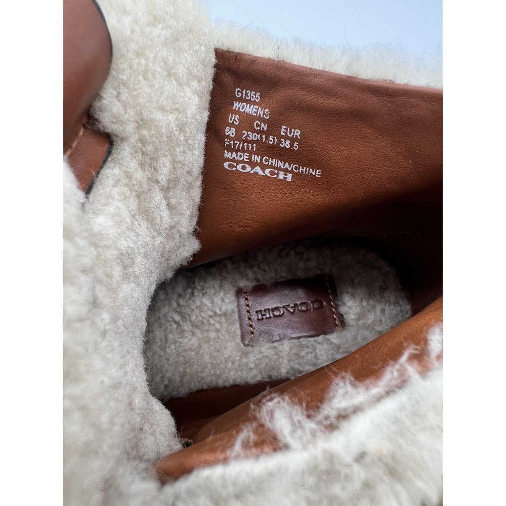 Coach Shoes Womens Size 8.5 Shearling Suede Platform Lace Up Winter Boots - Picture 9 of 11